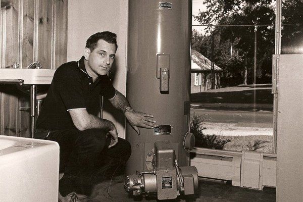 Water heater installation, 1960s